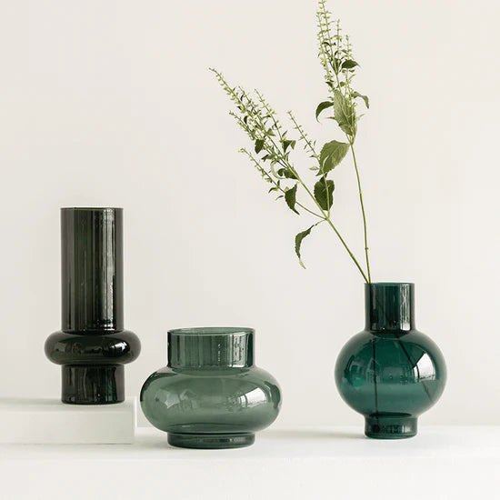 Vase Recycled Glass Tummy Black 106446