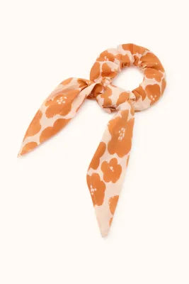 Scarf Hair Scrunchies Mano - Flora Bold Orange