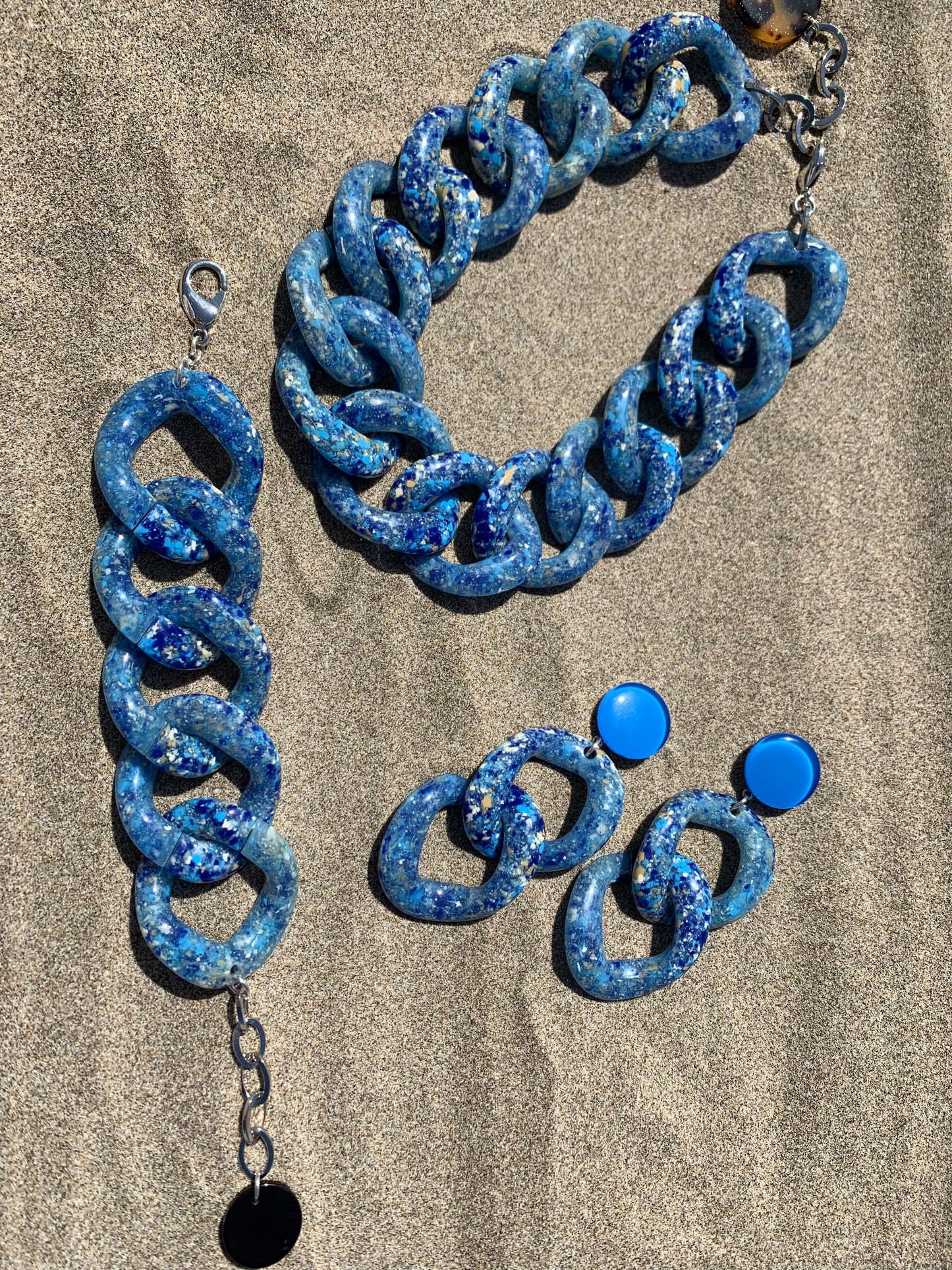Maille Earrings Marble Blue