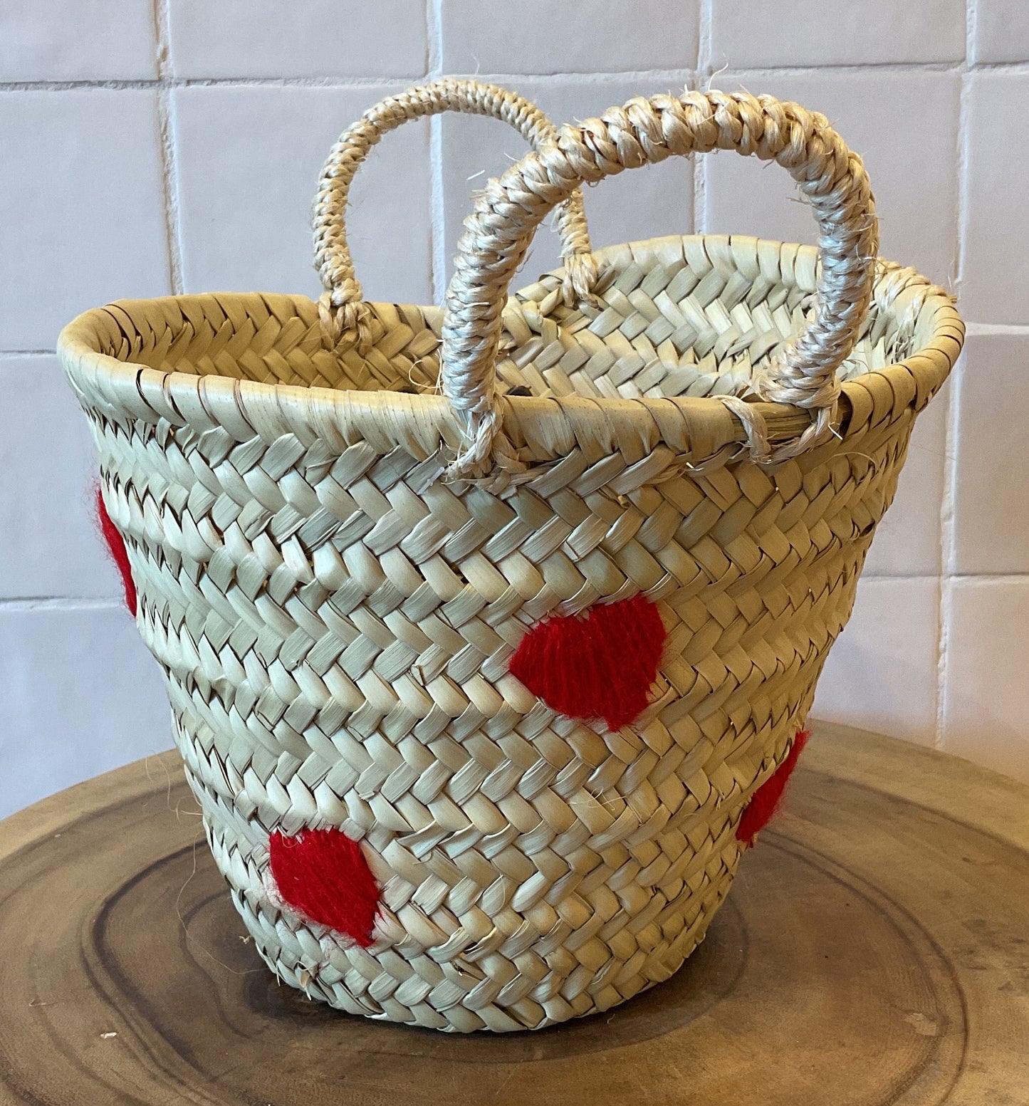 Moroccan Basket Bag All Hearts