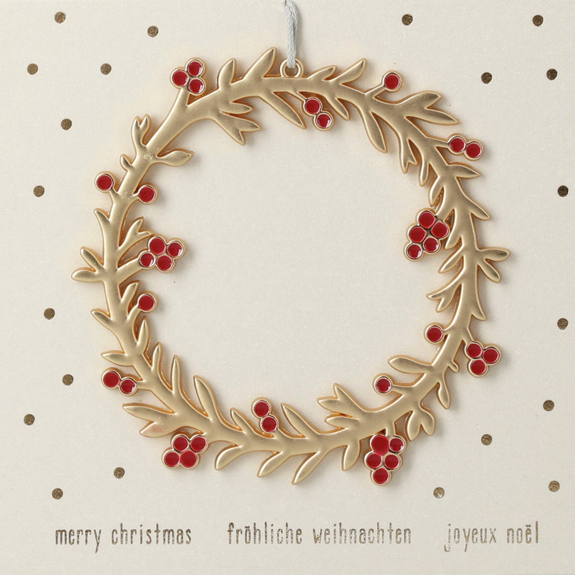 Holiday Ornaments Merry Christmas Holly Wreath