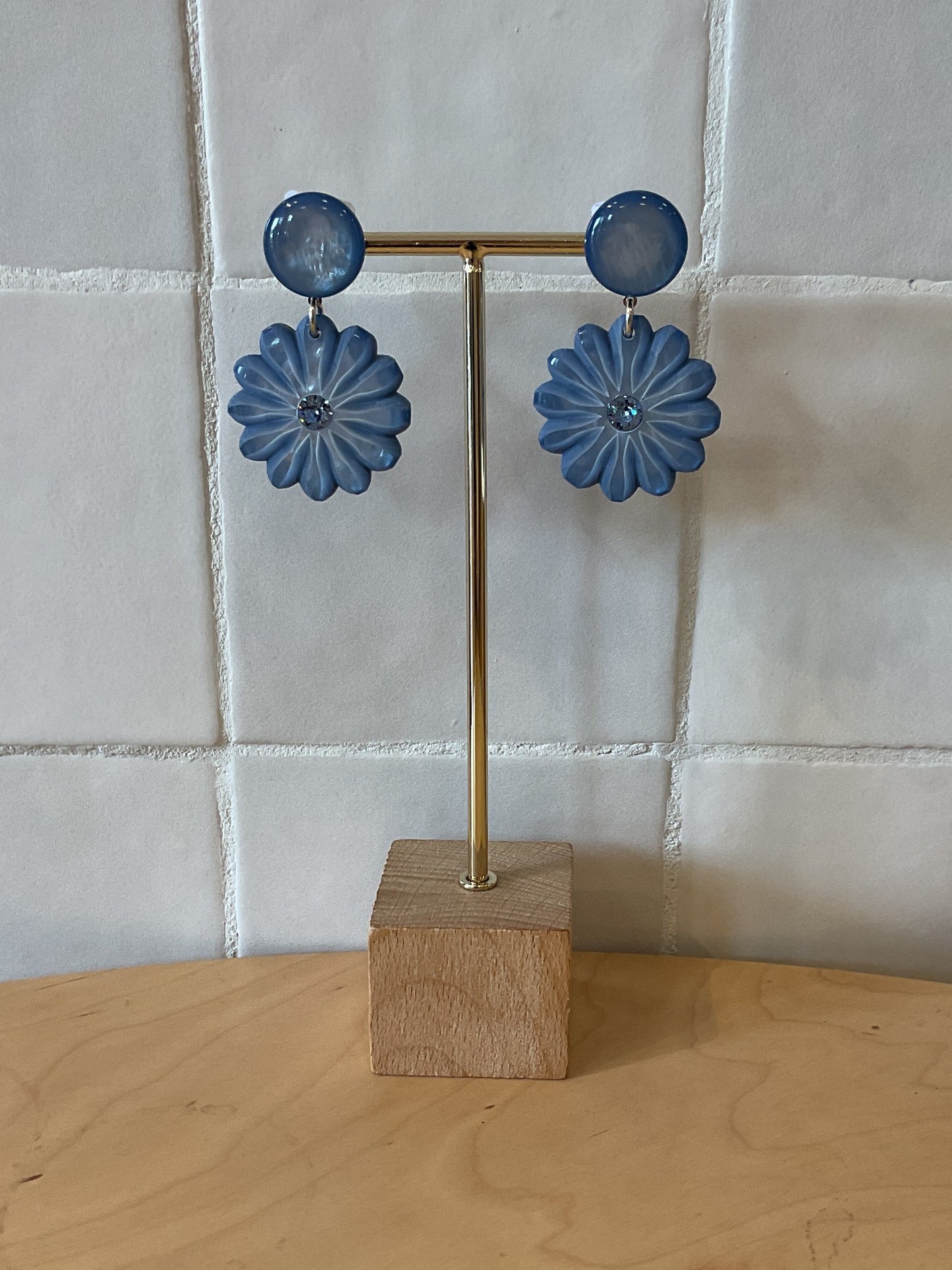 Pensée xs pierced Earrings Flower blue