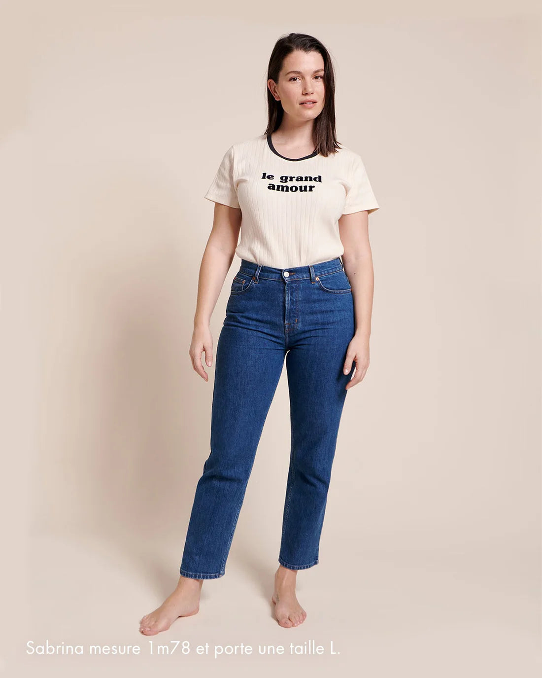 Jeanne Tee-Shirt “Le Grand Amour” Cream & Navy