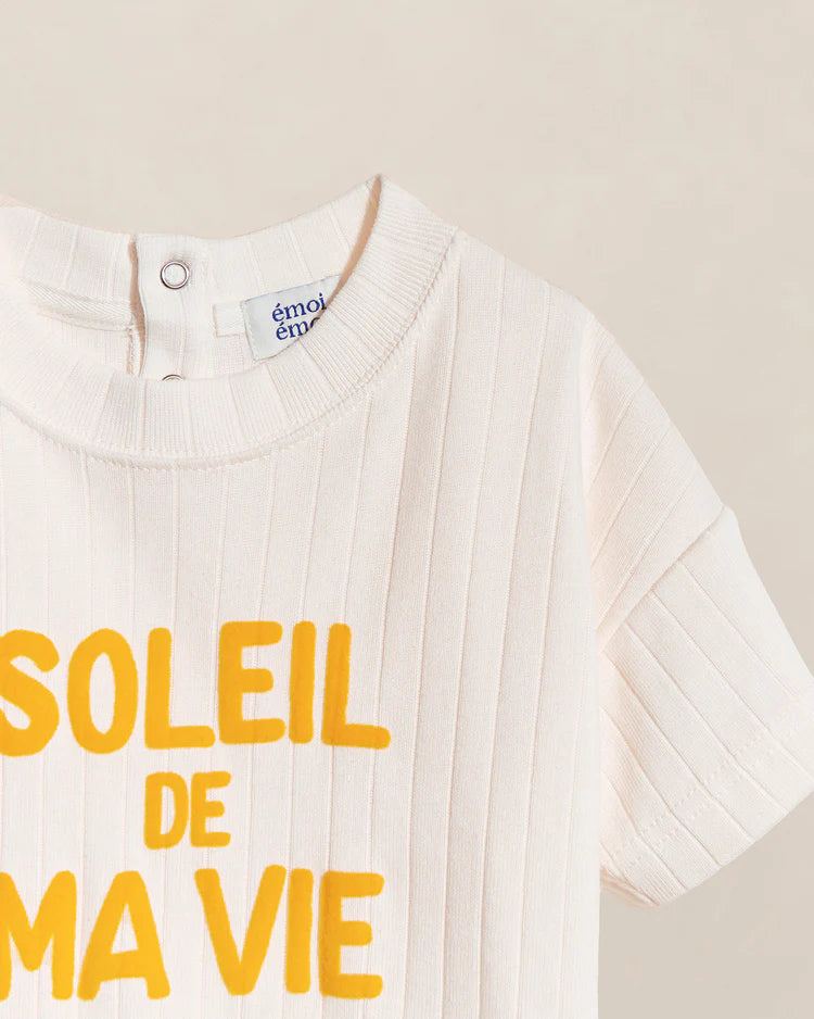 Jeannot Tee-Shirt “Soleil de ma vie” Cream & Yellow