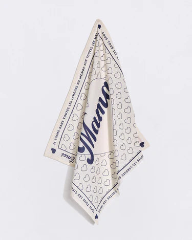 Scarf Bandana “ Je t'aime Mama” Cream/Navy