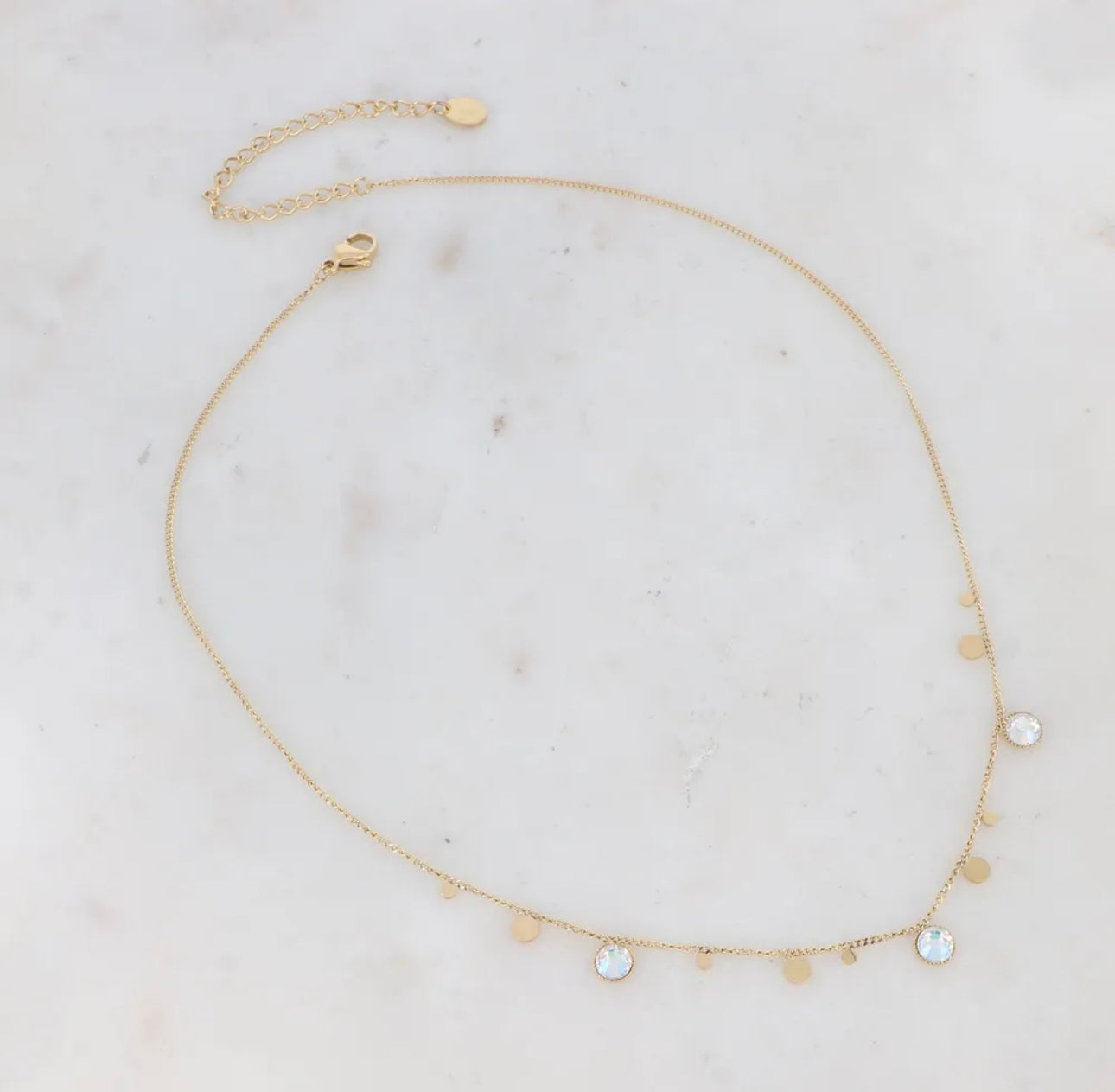 Khalissa Necklace Gold Crystals