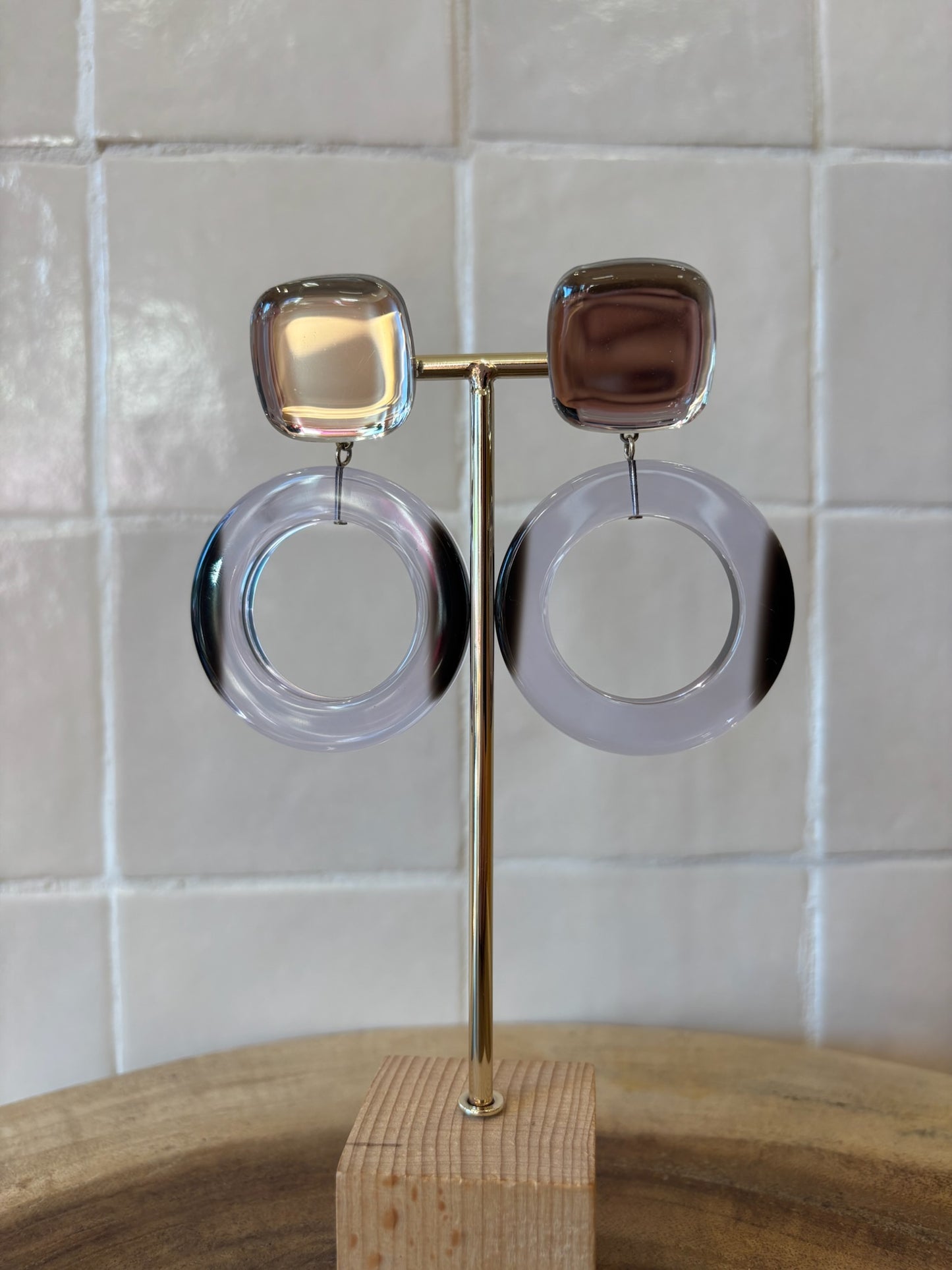 Comete S Earrings Grey Mirror