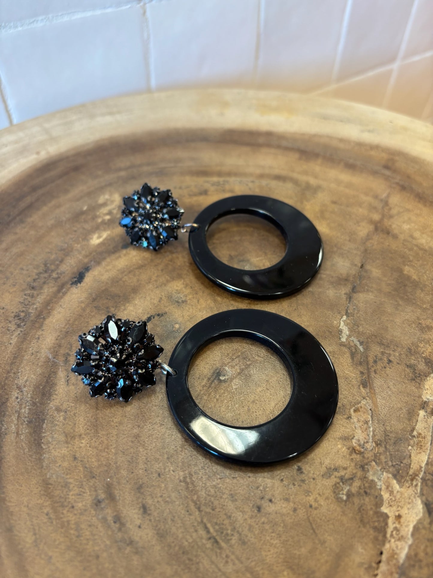 Cloe XS Black Crystal earrings