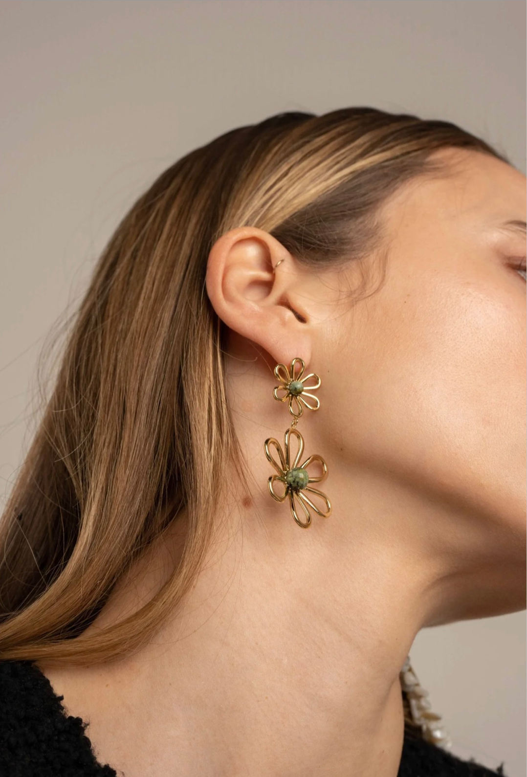 Elowen Earring Mother-of-pearl Gold