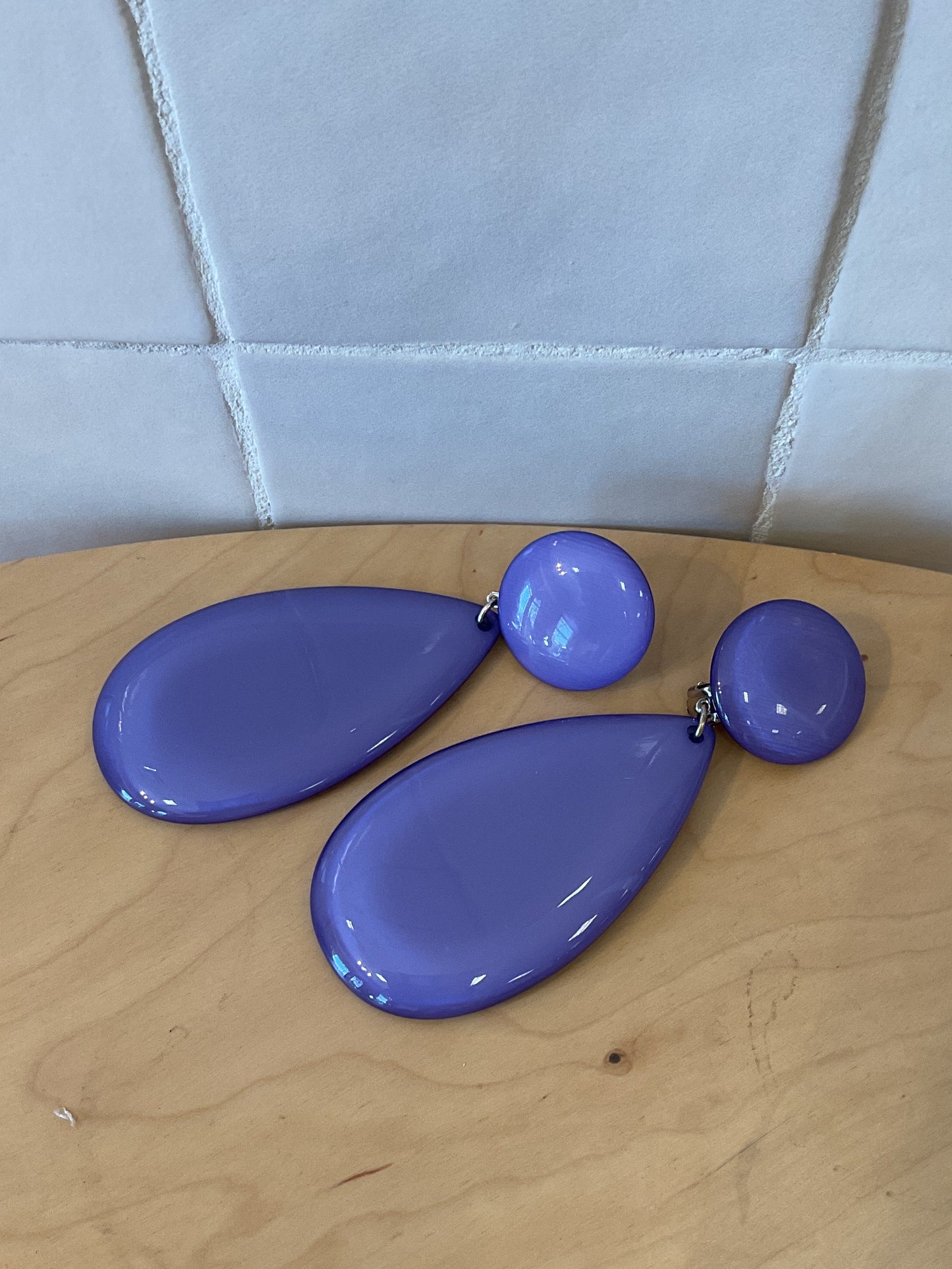 Lima Large Clip Earrings Purple