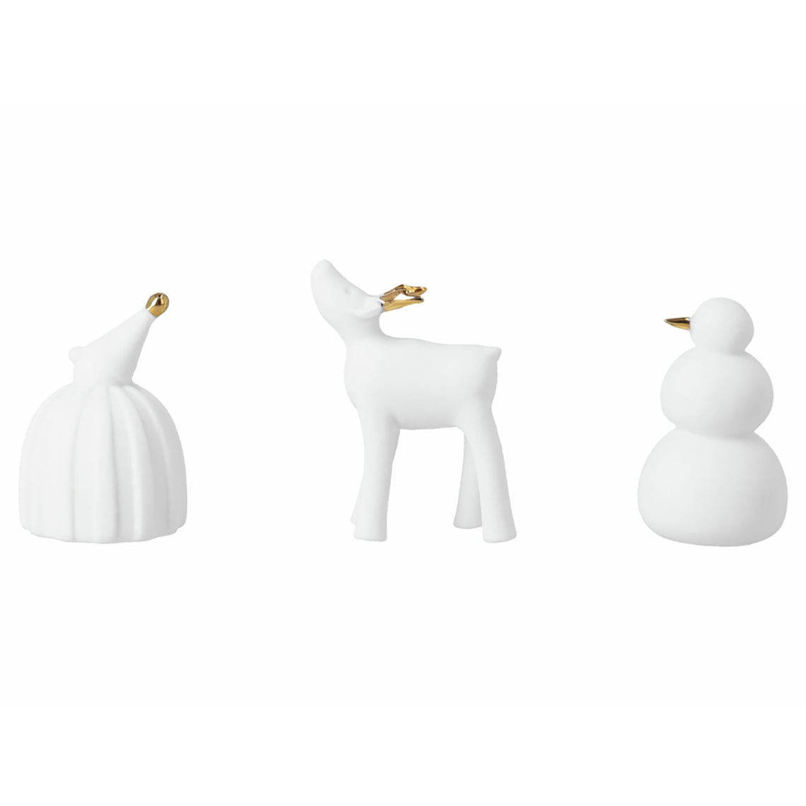 Winter Figurines set of 3 porcelain