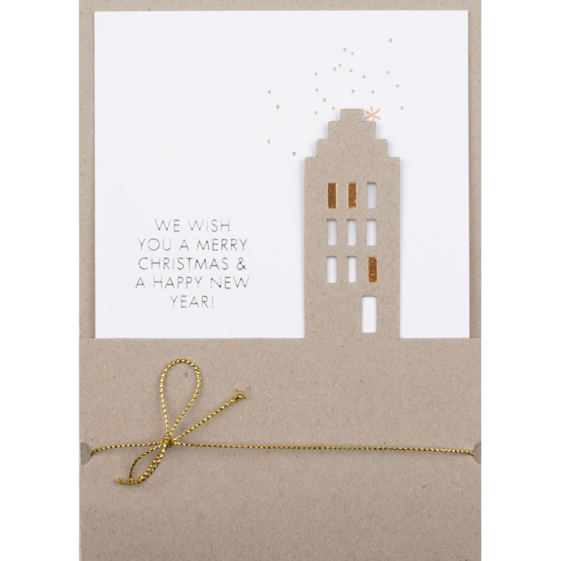 Winter Card We wish you a merry Christmas & Happy New Year Greetings Card