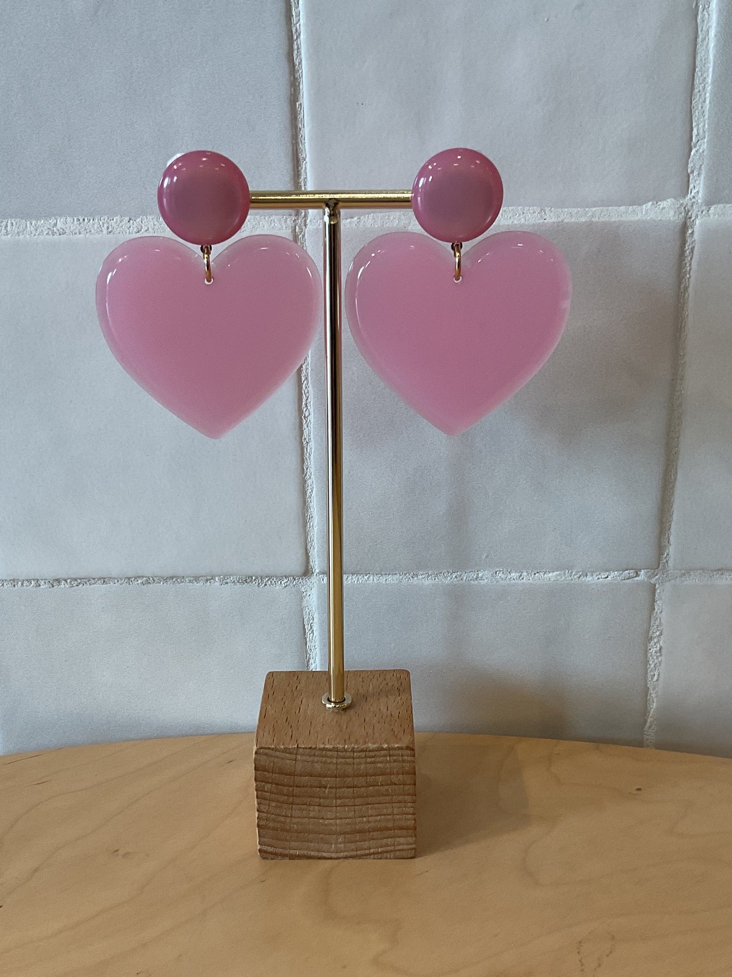 Heart Love Pink Medium Earrings