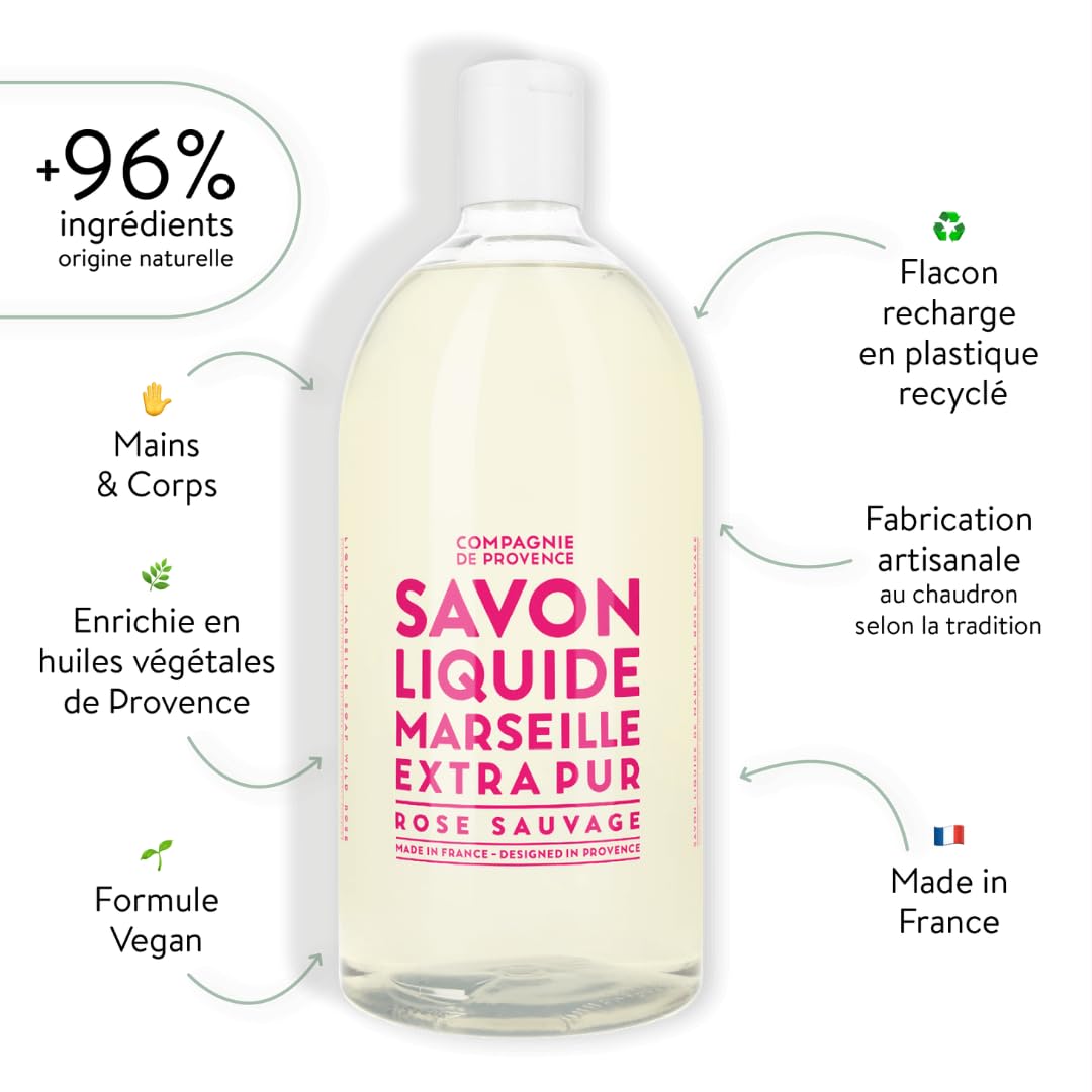 Refill Liquid Soap Compagnie de Provence Wild Rose 33.8 fl. oz