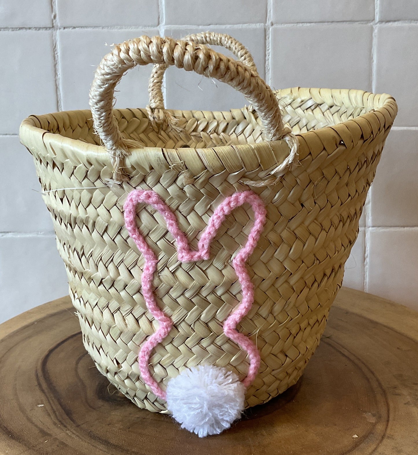 Moroccan Basket Bag Bunny Standing Up