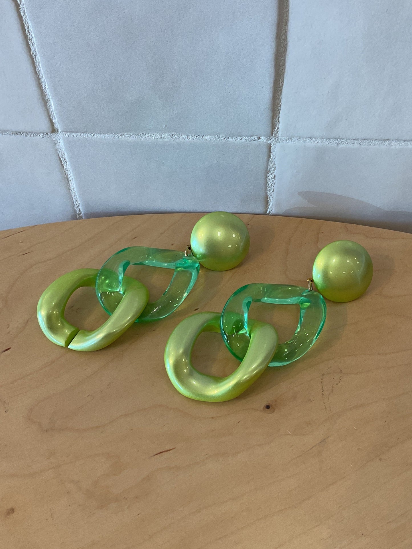 Maille Earrings Green