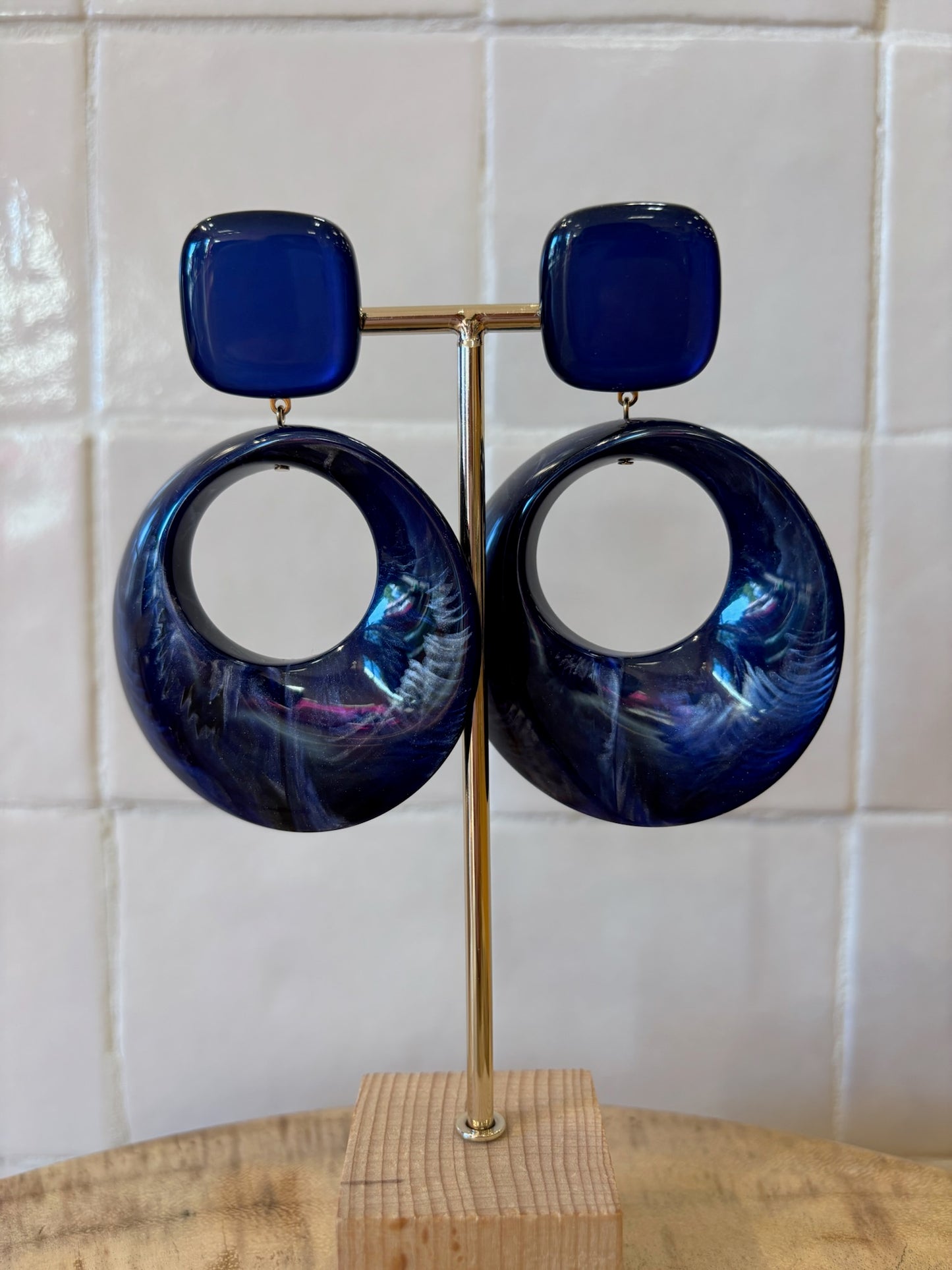 Clara earrings navy blue