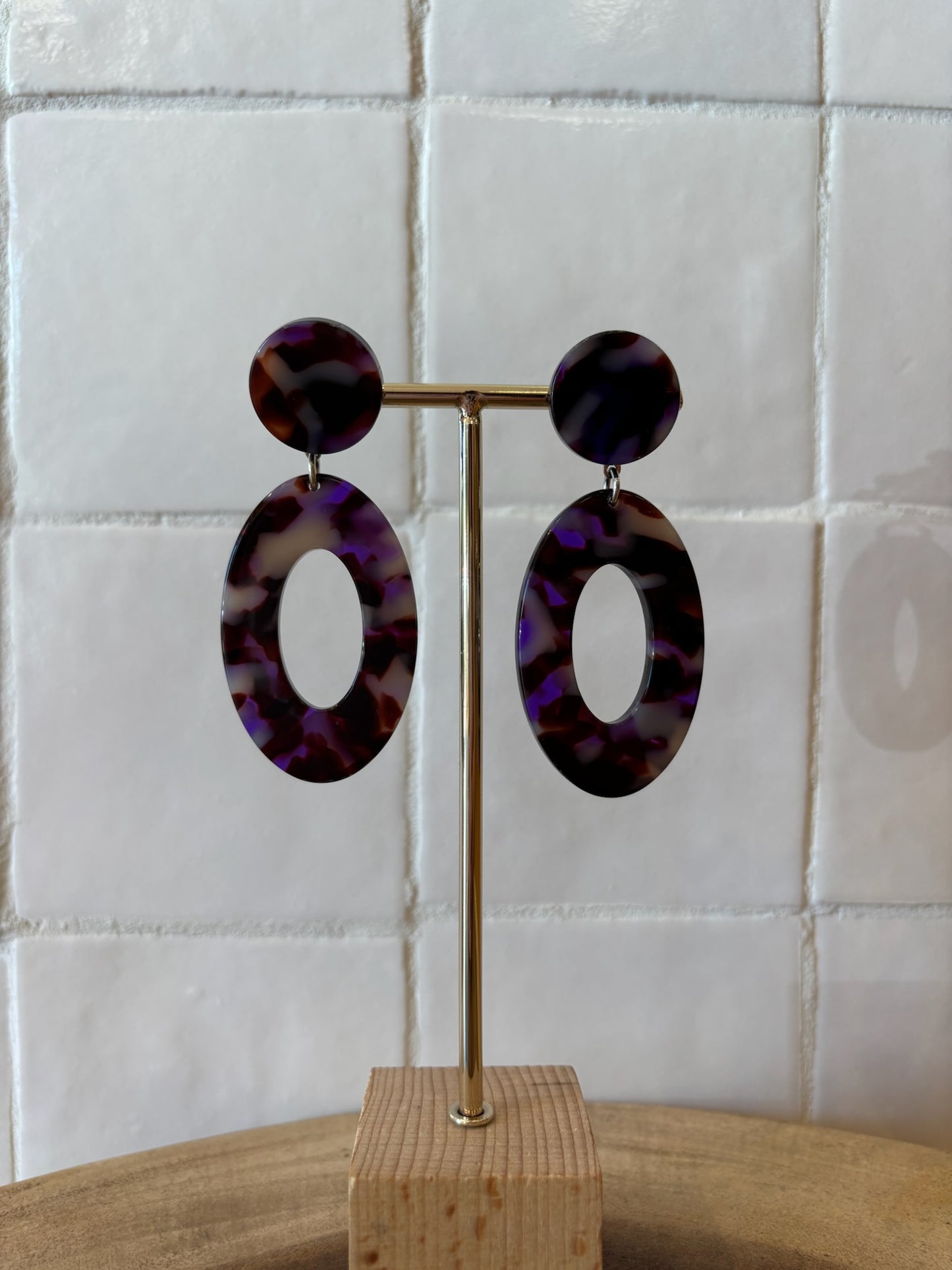 Pauline earrings acetate purple