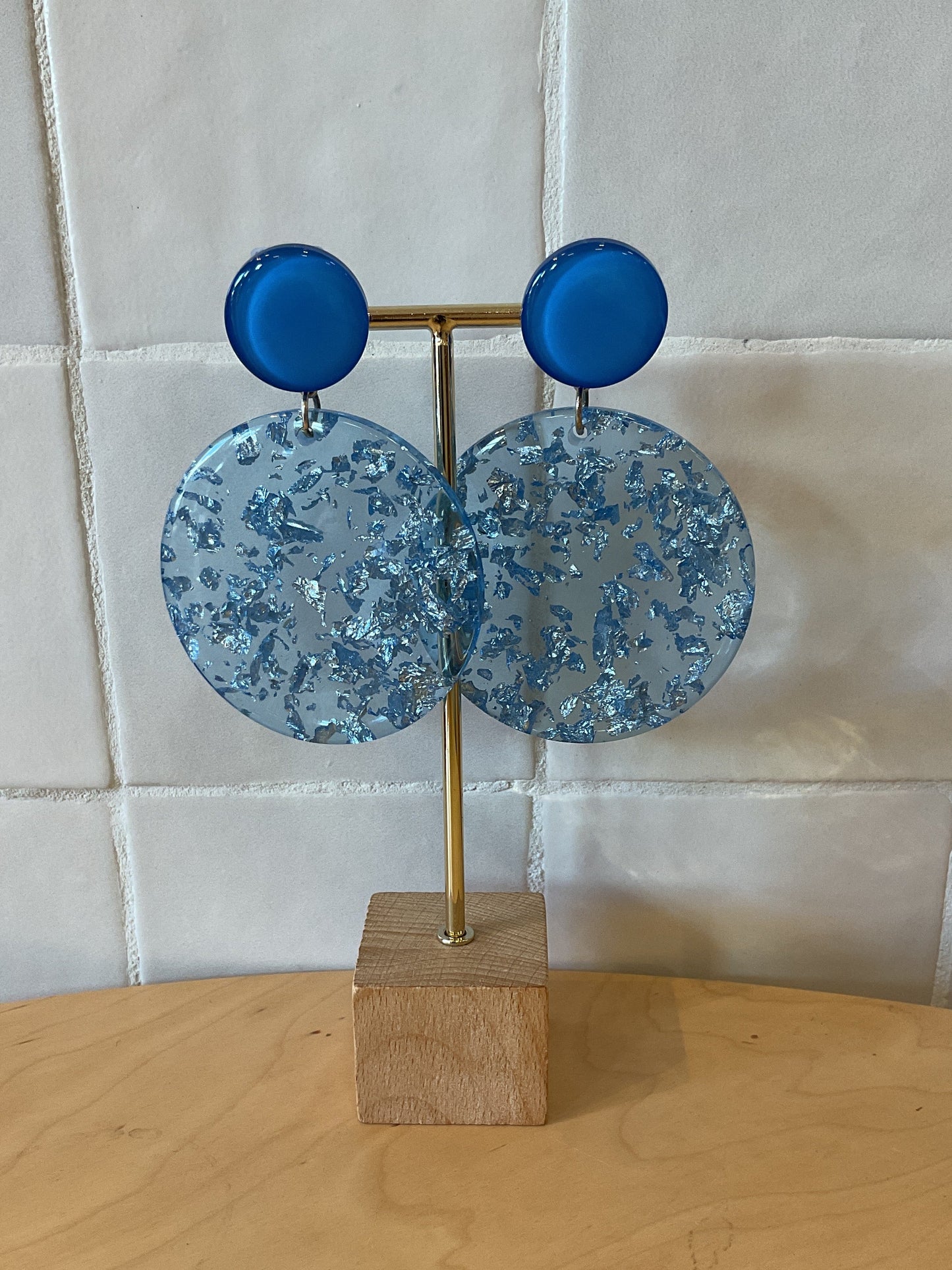St Barth Earrings Blue Silver