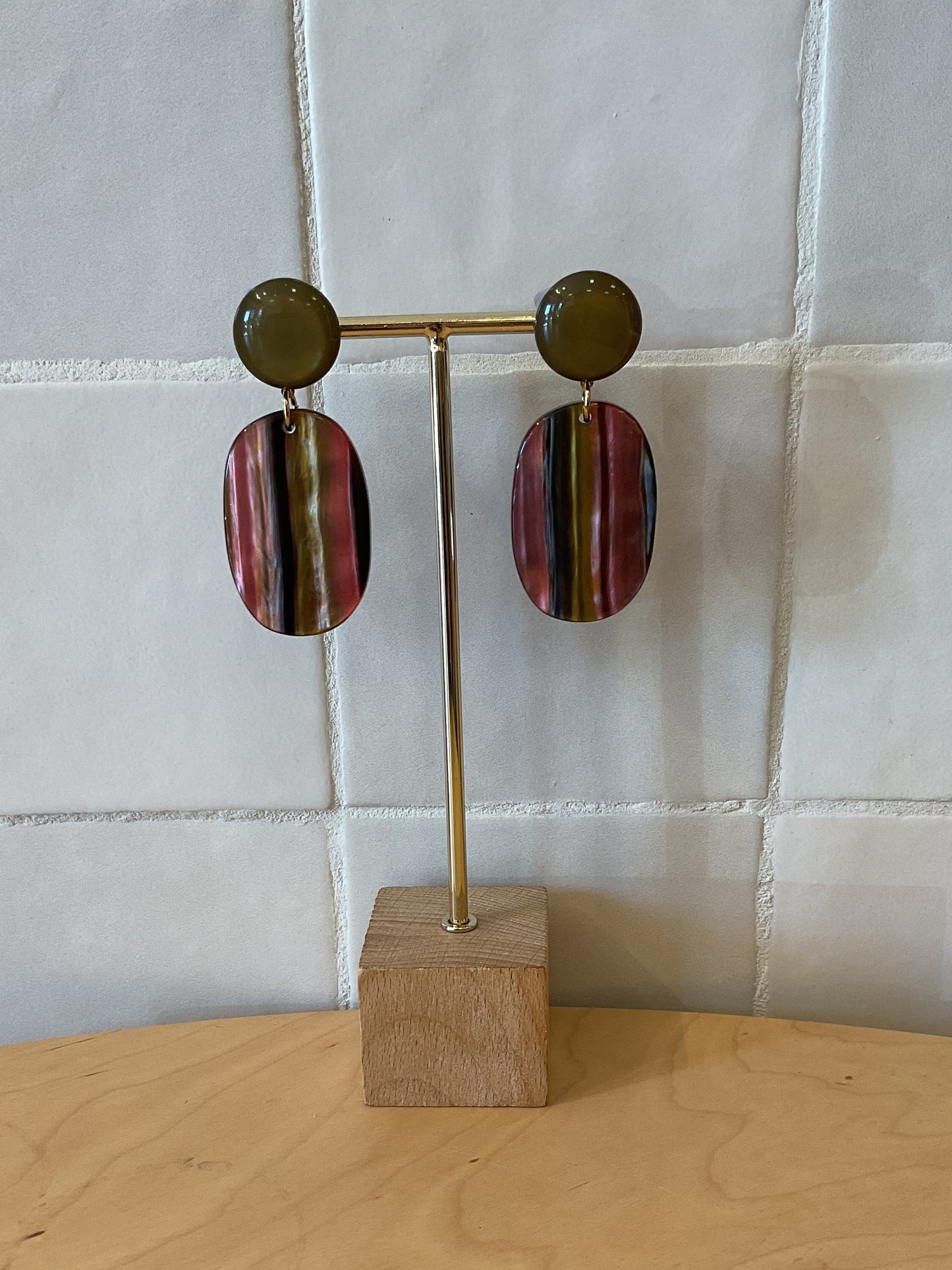 Habanero XS pierced Earrings Pink kaki - Francine Bramli