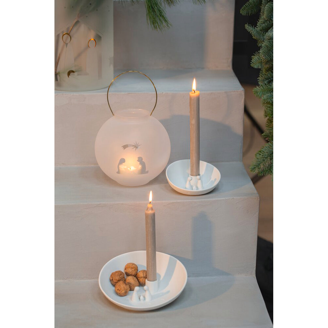 Frosted Glass Lantern nativity