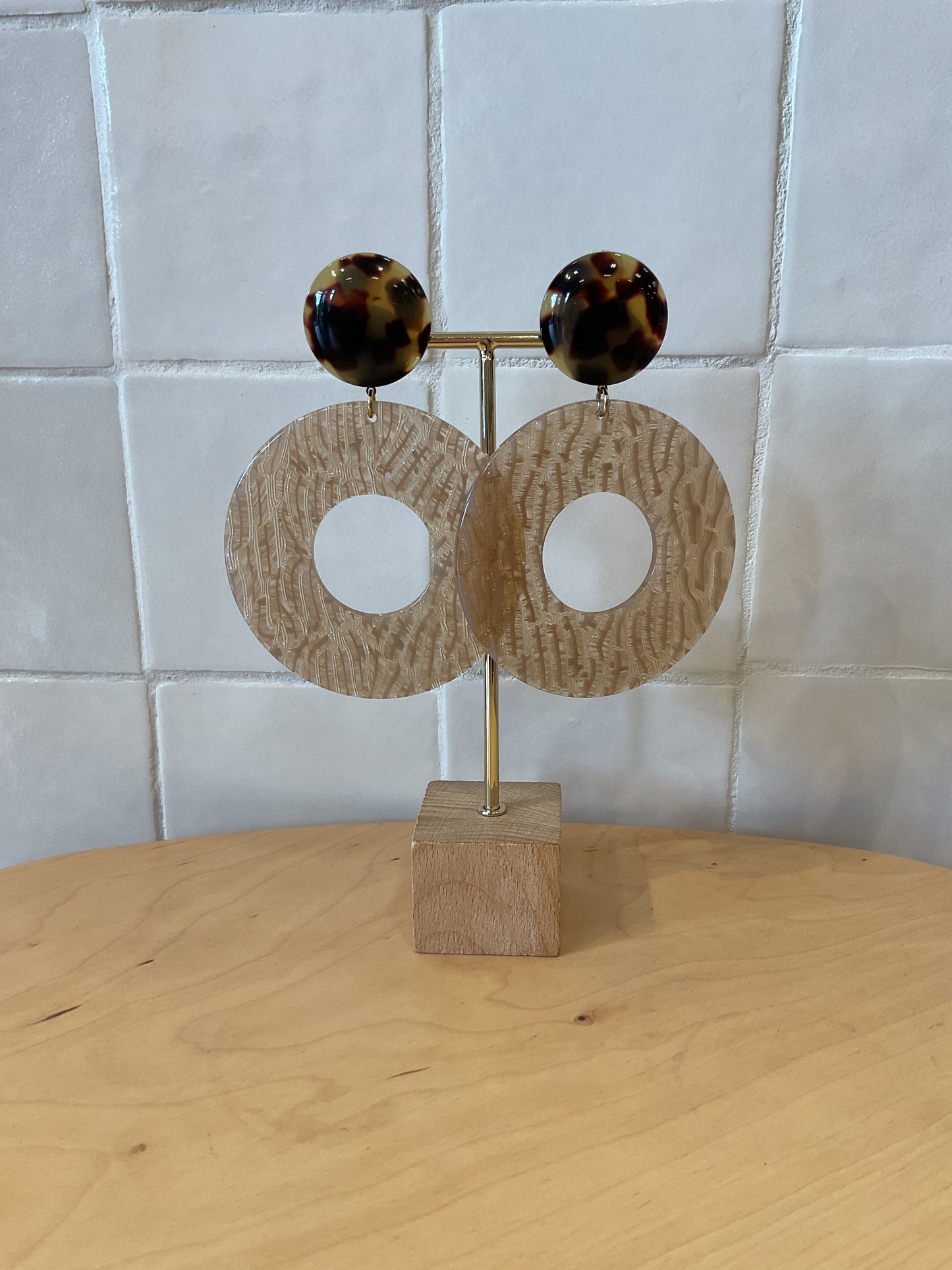Yuki Earrings Zebra Brown