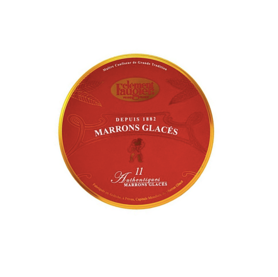 Candied Chestnuts Glazed, 11, Vacuum-Packed Tin Marrons glacés 260g Clement Faugier