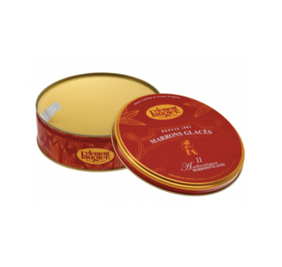 Candied Chestnuts Glazed, 11, Vacuum-Packed Tin Marrons glacés 260g Clement Faugier
