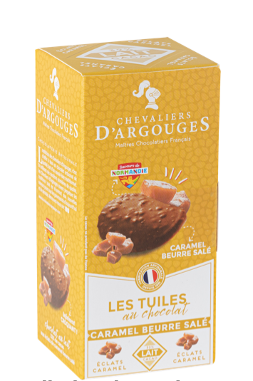 Milk chocolate tulips w/ caramel pieces 120g (4.2oz) - Chevaliers d'Argouges