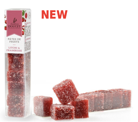 Raspberry litchi pâte de fruit square 90g (3.2oz) - Francois Doucet