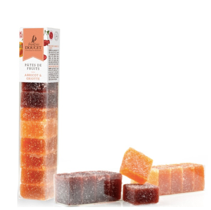 Apricot & cherry jelly fruits pâte de fruit square 180g (6.3oz) - Francois Doucet