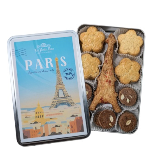 Made in France assorted cookies tin 190g (6.7oz) - Le Petit Duc