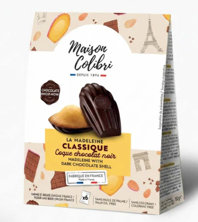 French Madeleine with dark chocolate shell - Maison Colibri 156g (5.5oz)