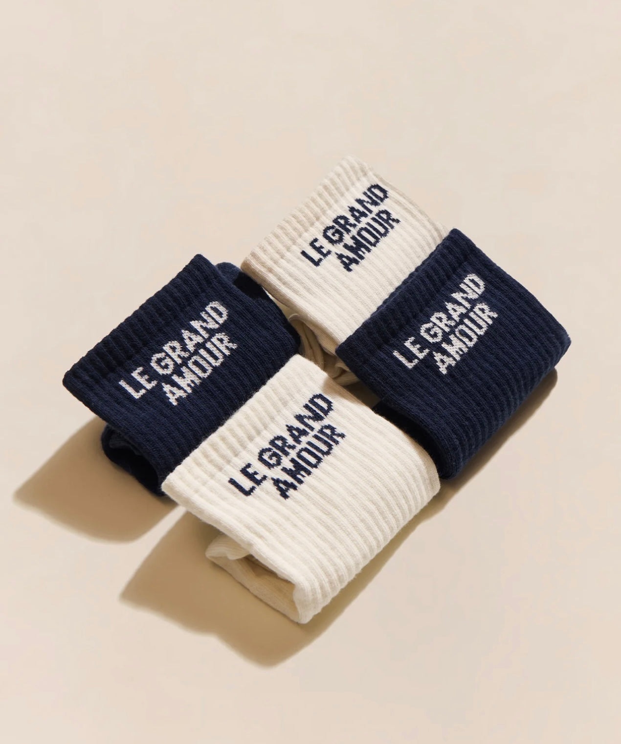 Socks “Le Grand Amour” Women/Men Cream
