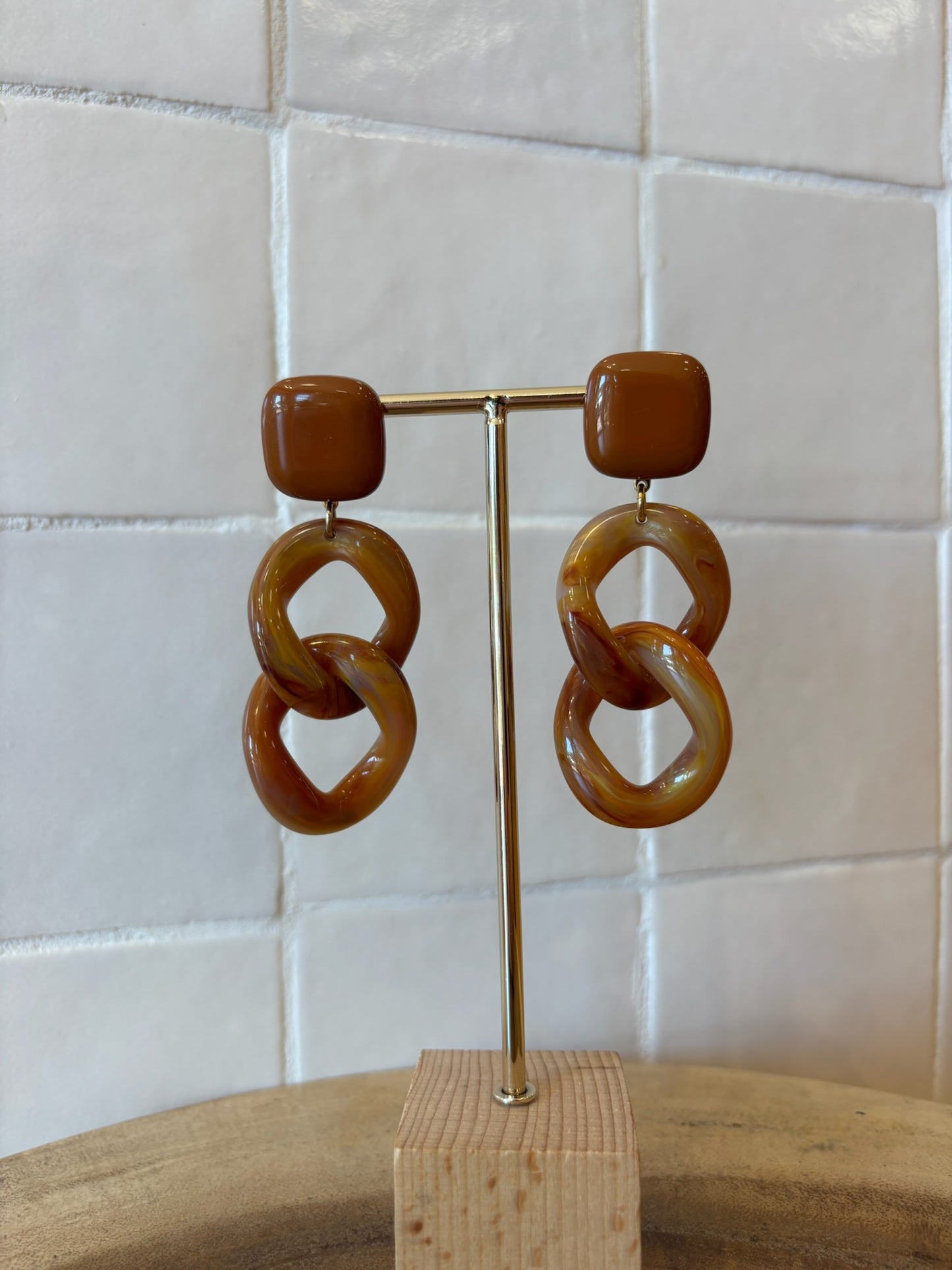 Maille Earrings Marble Brown