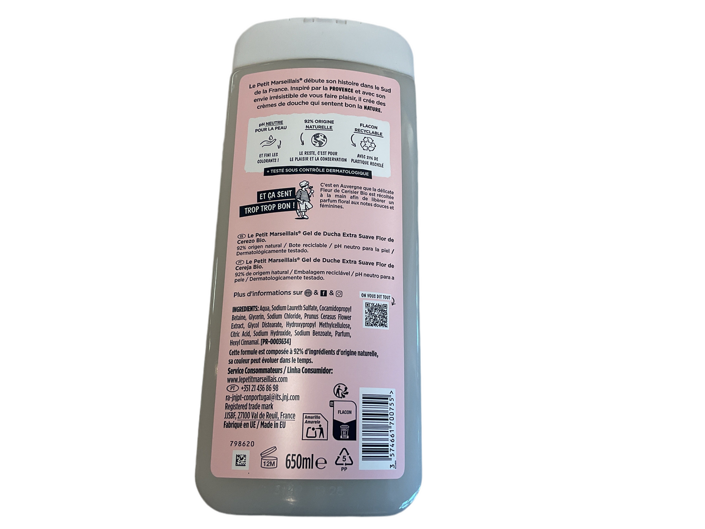 Shower gel cherry flower - Le Petit Marseillais 65cl-22fl.oz