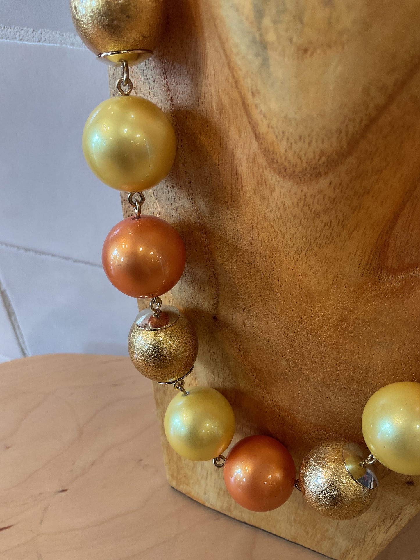 Pearl Orange Gold Yellow Necklace - Francine Bramli
