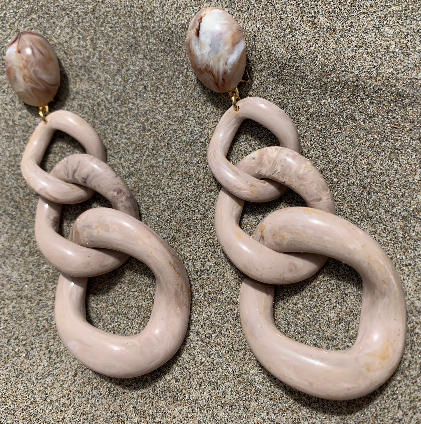 Maille Earrings Gradient Marble Beige - Francine Bramli