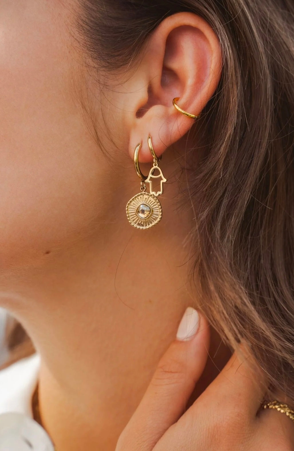 Melissane Earring Crystal Gold