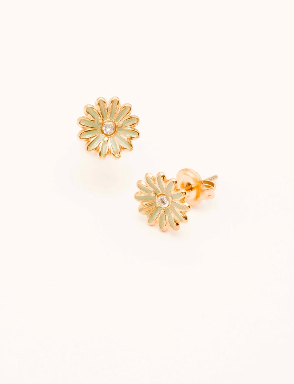 Aloysia Flower Earring Light Green Gold