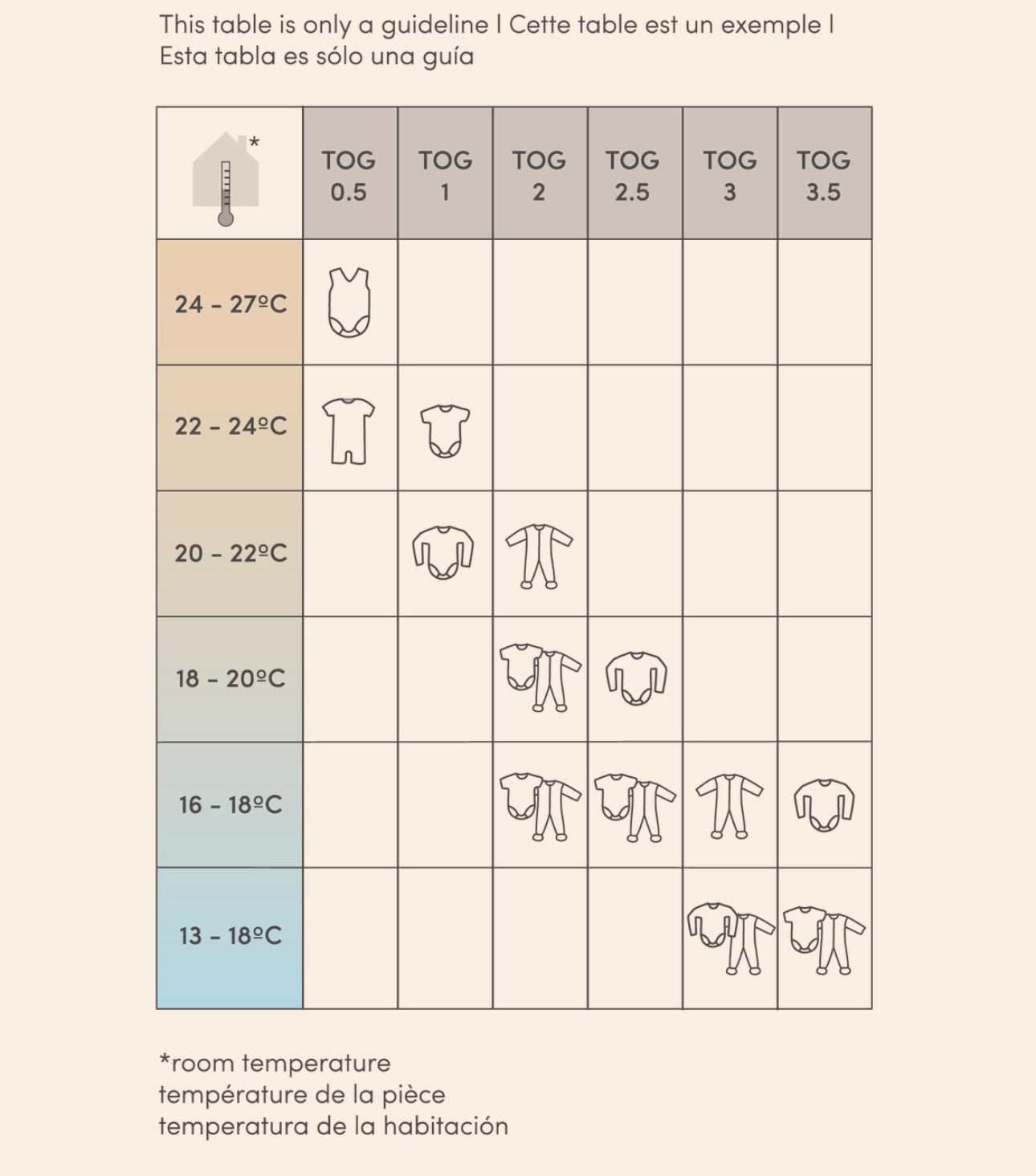 French Linen Mid-Warm sleeping bag 0-6 Months- Greige
