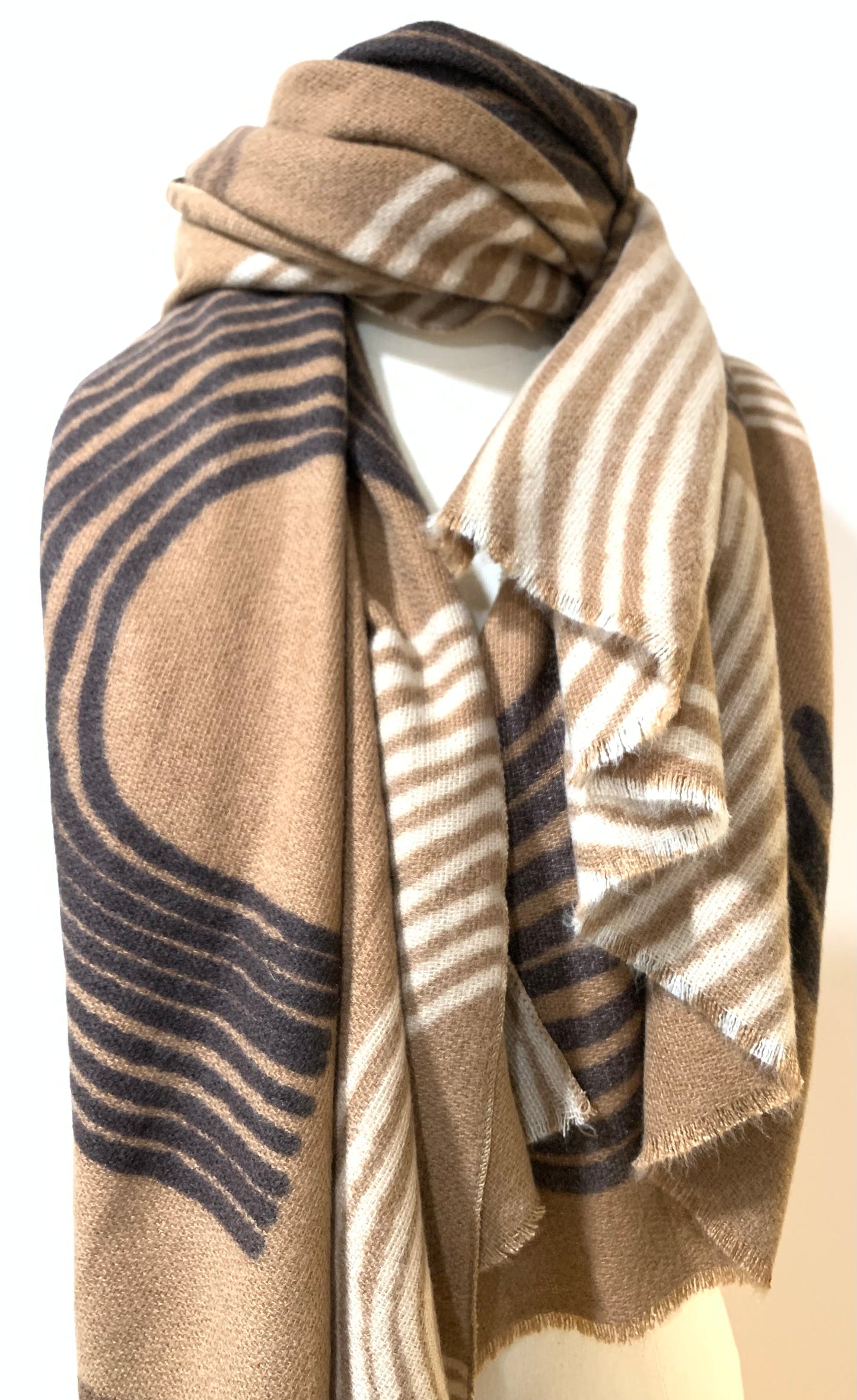 Scarf Abstract Pattern Brown