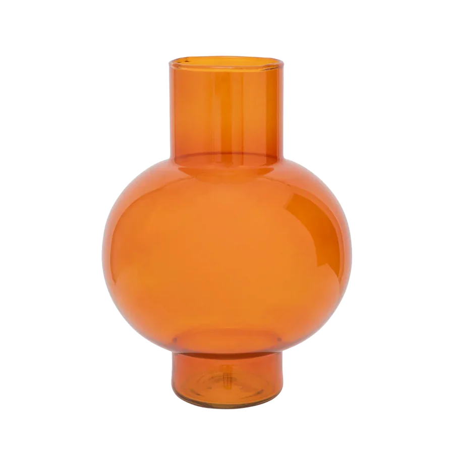 Vase Recycled Glass Tummy Orange Rust 106444