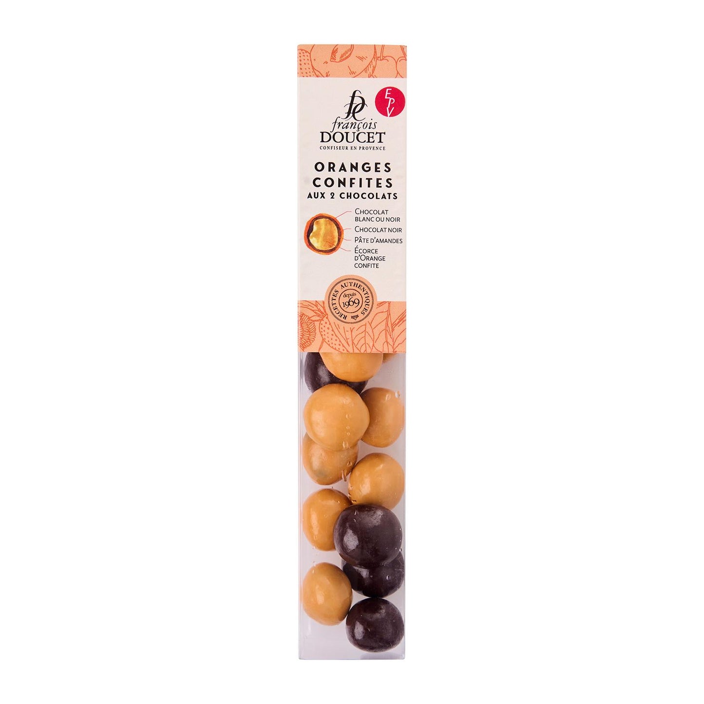 Candied oranges w/ 2 chocolates 90g (3.2oz) - Francois Doucet