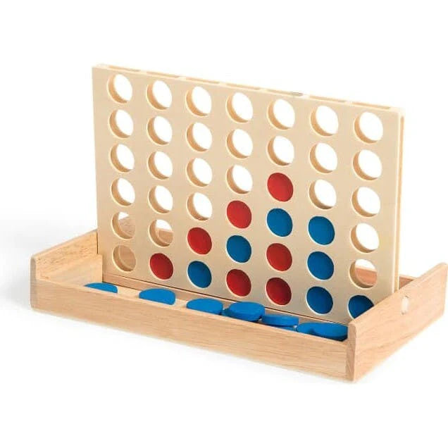 4 in a Row Wooden Board Game