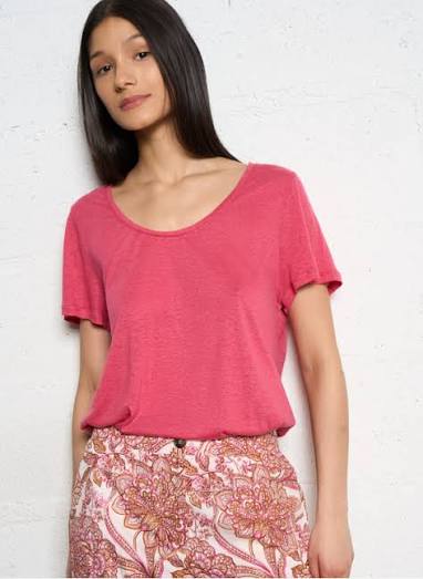 Tia T-Shirt Linen Coral