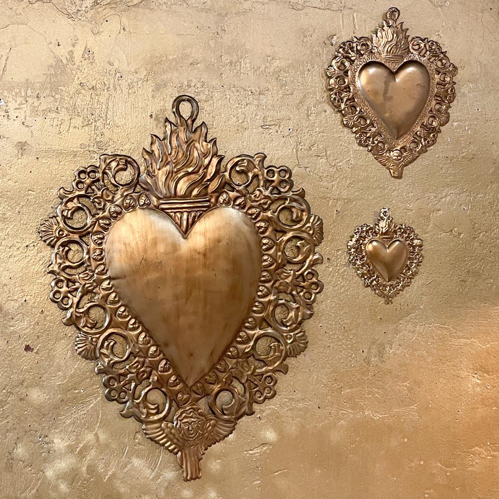 Heart Ex-voto Maria Large Gold - Boncoeurs