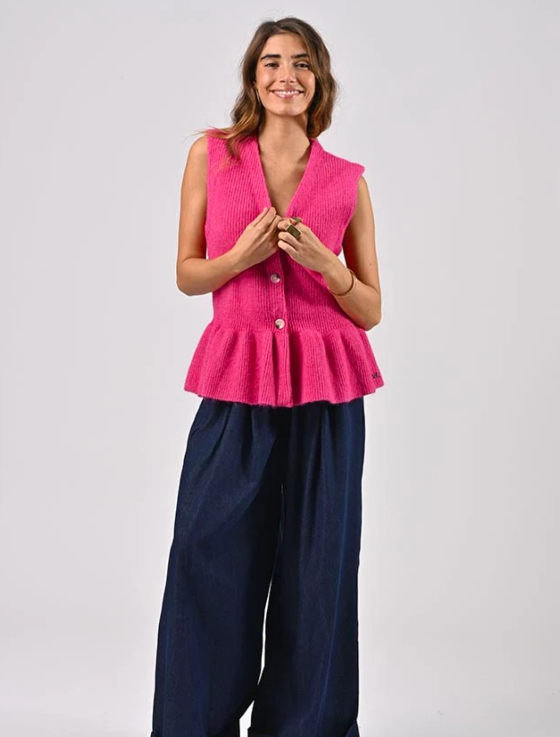 Ayline Wool Cardigan Pink Fuschia