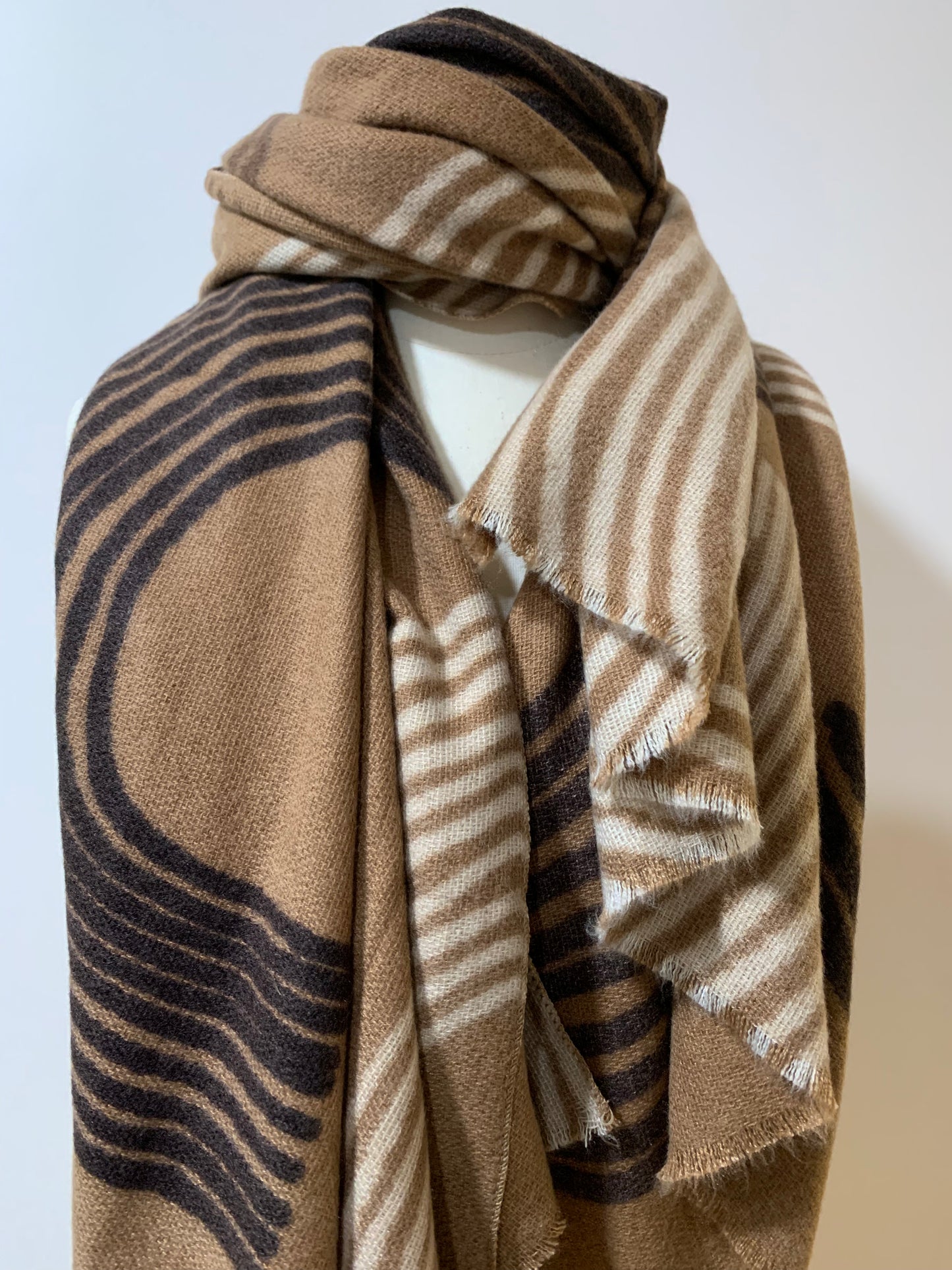 Scarf Abstract Pattern Brown