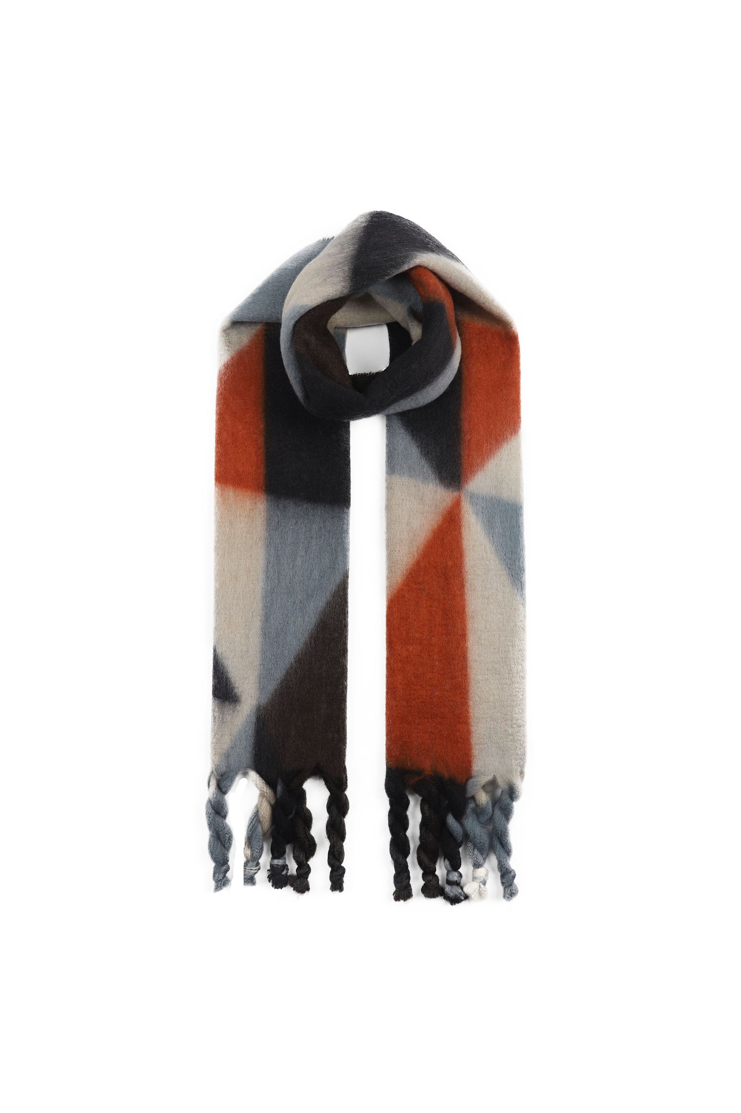 Scarf Soft Abstract Pattern Black/Red/Grey